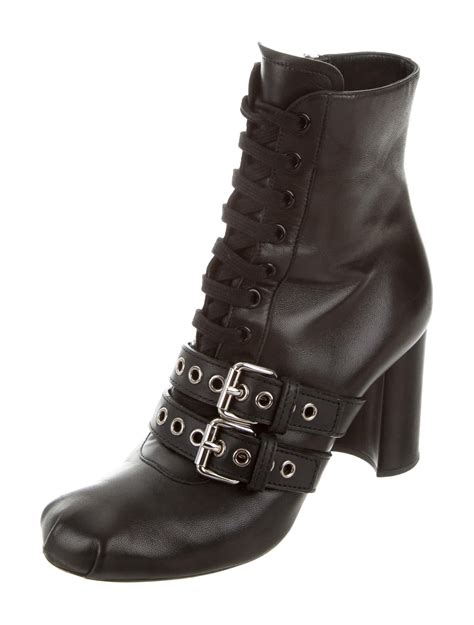 miu miu leather lace up ankle boots|Boots and Ankle Boots For Women: Platform & Flat Booties .